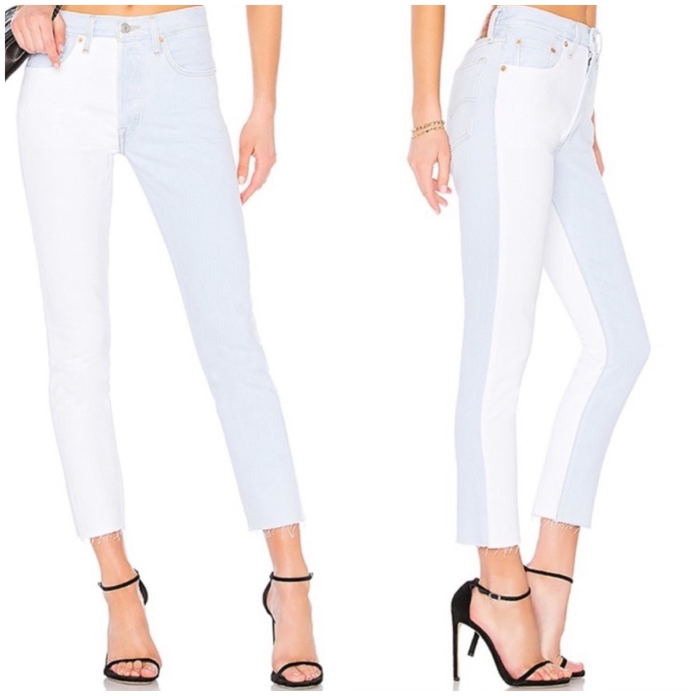 NWT Levi’s 501 Skinny Jeans Two Tone High Rise 29